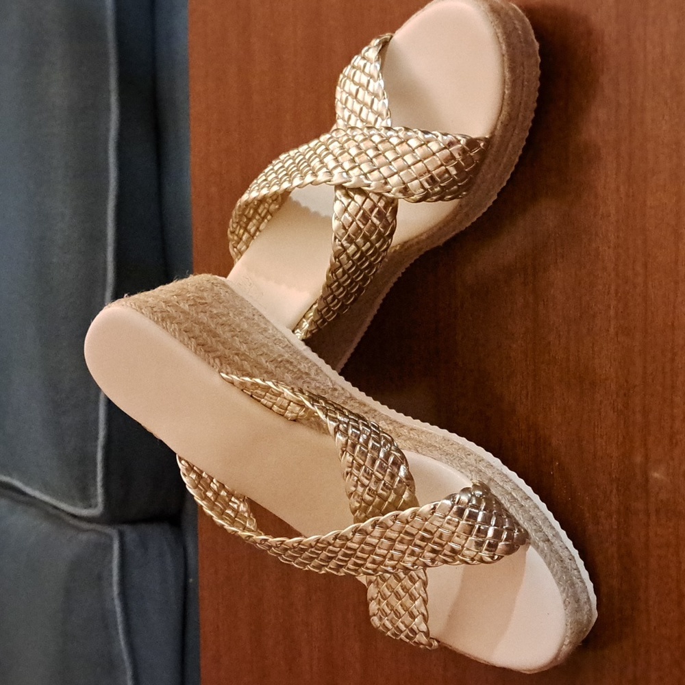 Metallic espadrille sandals, 10